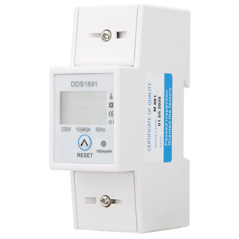Single Phase Din Rail Energy Meter Electricity Power 50Hz LCD