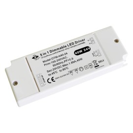 DC24V Led Driver 40W Triac Dimmable/0-10V/1-10V/10V PWM/Potentiometer 5 in 1 Dimmable LED Driver for LED LightingInput Voltage(V): 100-277Vac, Lamp Power(W): 40, Output Voltage: 24 V