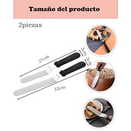 Espatulas Reposteria, Juego De 2 Espatulas De Acero Inoxidable Para Pastel, Reposteria Para Pastel, Ideal Para Decoración De Tartas, Adecuado Para La Decoración De Pasteles, 32 Y 42 Cm