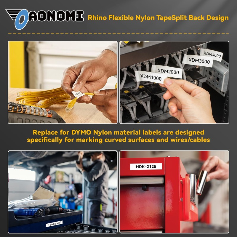 18489 Replacement for DYMO Rhino Industrial Flexible Nylon Labels Tapes