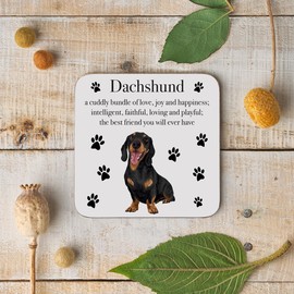 Dachshund Drinks Coaster - Dachshund Gift For Men, Women - Birthday Gift For Dog Lovers - Fun Present For Friends, Colleagues, Family - Small Gift Idea For Him, Her - Drinks Coaster - Iconic