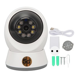 HD 1080P Home Security Camera 360 Degree Panoramic Camera 5G Dual Band WiFi Camera Baby Elderly Pet Nanny Monitor 100‑240V EU Plug