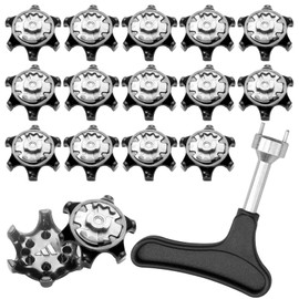 Golf Shoe Spikes Bootoow 16 Golf Spikes with 1 Handheld Golf Shoe Spike Key Replacement for Golf Shoe Spikes