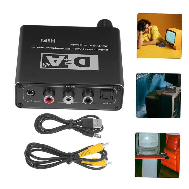 CAXUSD Optical to Analog Digital Audio Converter Speaker Adapter Random