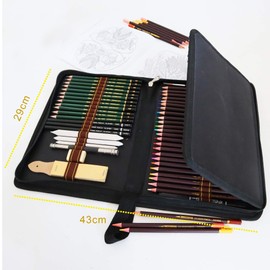 72 Pieces Colouring Pencils Set, Professional Pencil Drawing Set for Sketching Painting Set Including Colouring Pencil, Graphite and Charcoal Pencils and Accessories, Ideal School Supplies Art Supplies for Beginners