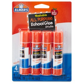 Elmer's All Purpose School Glue Sticks, Clear, Washable, 4 Pack, 0.24-ounce sticks | Elmer's