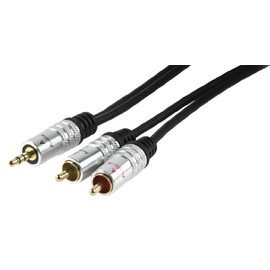 HQ AUDIO CABLE with goldplated 3.5mm stereo to 2x RCA male connector - 2,5 M