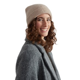 Style & Republic Women's Classic Cashmere Beanie Made from 100% Cashmere, Your Cuddly and Warm Premium Knitted Hat for Stylish Autumn and Winter Moments, nougat