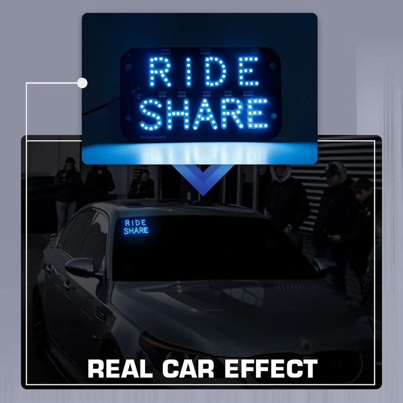 YSY Juren LED Car Window Accessory Sign RIDESHARE for Ride