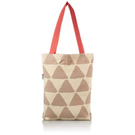 Le Jardin du Lin Bedruckte Einkaufstasche mit Roten Langen Henkeln, Wiederverwendbare, Tasche, Faltbar, ​Stofftasche, Größe: 34 x 40 Cm