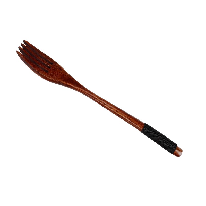 Tbest Wooden Fork, Waffle Iron, Kitchenware, Cutlery for Picnic, Barbecue,