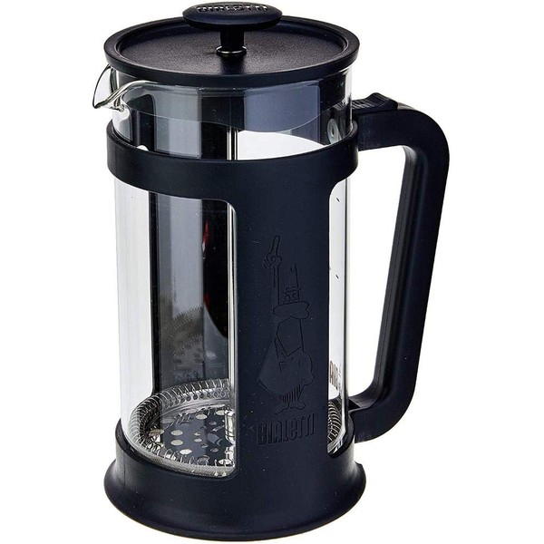 Bialetti Coffee Press Smart, French Press for coffee or tea, borosilicate glass container, dishwasher safe, 1 L - 34 Oz (8-cup), Black