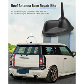 JUQAFY Upgraded Large Type Roof Antenna Mount Base Fit for Mini Cooper Clubman S R55 2008-2015, Fit for Mini Cooper Hatchback S R56 2007-2013, with Short Sport Antenna and Rubber Gasket