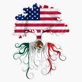 Generic American Mexican Roots Sticker Decal Bumper Sticker 5inch Clear