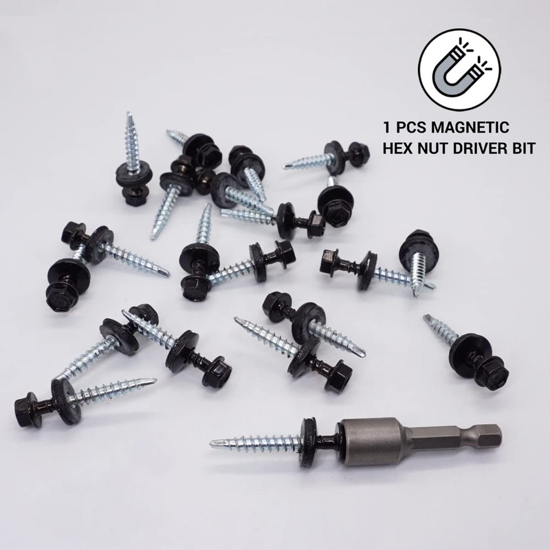 Marcopol (Pack of 50) Metal Roofing Bolts, 4.8 x 35mm