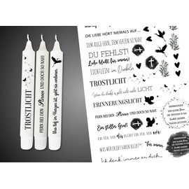 Kerzen Sprüche - Trauerlicht Kerze Trauer Gedenklicht Erinnerungslicht Trostkerze