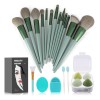 Set 22 brochas de maquillaje profesionales Patakkalepatakkale 22pz color verde