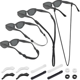 YINVA Glasses Strap, Sunglasses Strap for Men Women Kids Eyeglasses Lanyard, Cord Eye Glasses Holders around Neck with Eyewear Ear Grippers Ear Cushion Grip Accessories Retainer Holder Set(16 PCS)