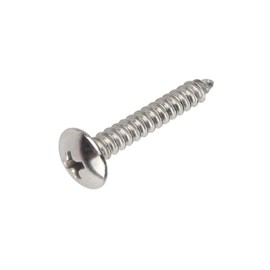 Oneyijun 20 Pcs M3.5 x 20mm Self Tapping Wood Screws 304 Stainless Steel Mushroom Round Flanged Head Fasteners Drilling Screw Silver