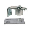 Upper gate hinge with thrust bearing for swing gates, load