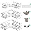 AKTECKE Corner Shower Caddy Bathroom Organizer: Adhesive Shower Rack Bathtub