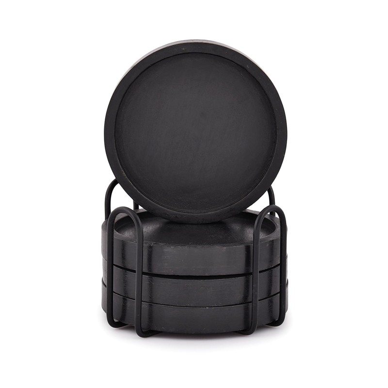Indus Lifespace Wooden Coasters for Drinks Coffee Table, Round Drink