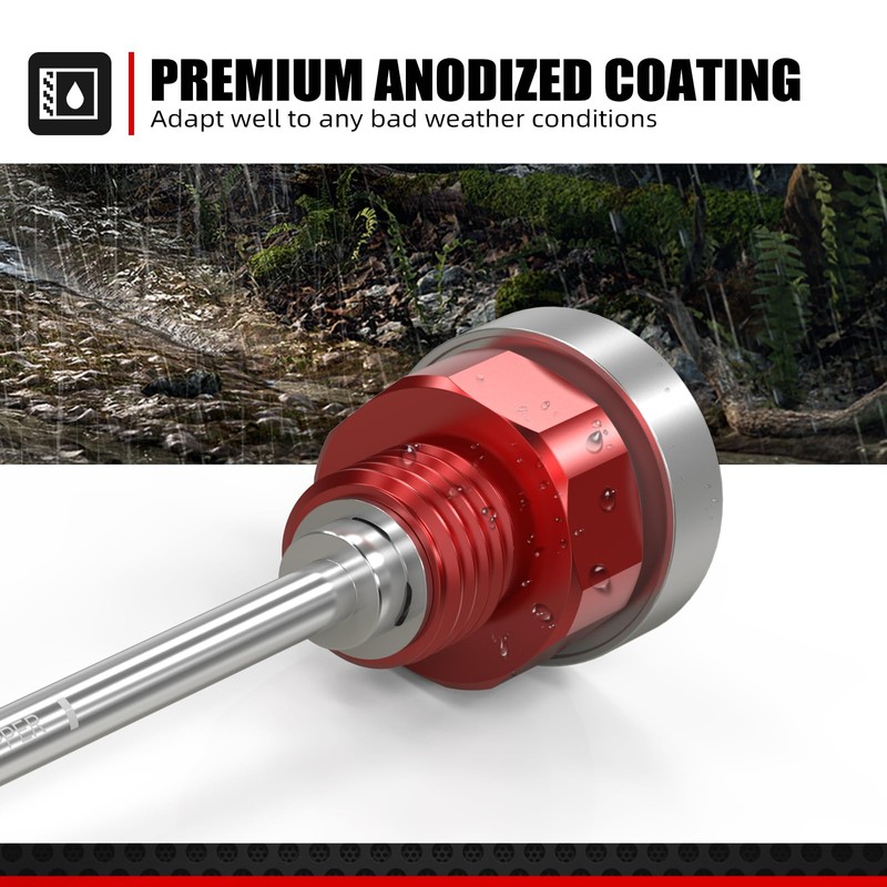 NICECNC Red Oil Level Gauge Dipstick Temperature Compatible with Honda