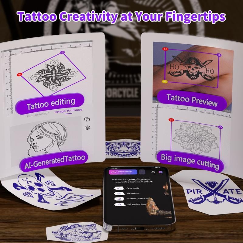 JADENS Wireless Tattoo Transfer Stencil Printer, Portable Thermal Tattoo Machine