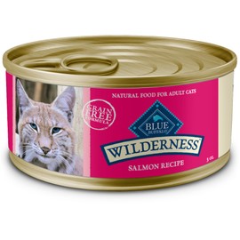 Blue Buffalo Wilderness Natural High-Protein Grain-Free Wet Food for Adult Cats, Salmon Paté, 3-oz. Cans, 24 Count