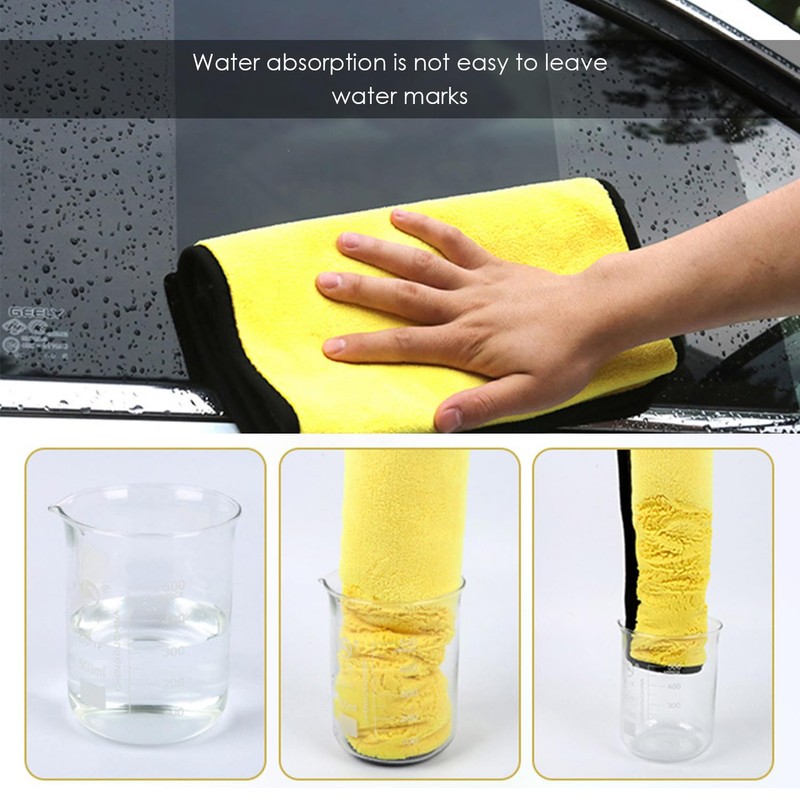 USHXVG 2 Pcs Car Towels, 2 Pcs Clear Hooks, Microfiber