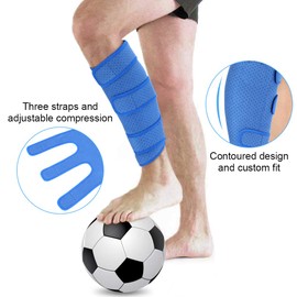 Calf Support Muscle Fibre Tear, Adjustable Calf Support Compression Calf Bandage Neoprene Adjustable Calf Support for Muscle Pain Calf Compression, Blue