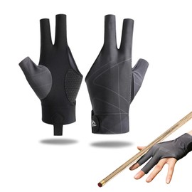 RICISUNG Billiard Gloves, Left Hand, 3 Fingers, Billiard Gloves, Fingerless Gloves, Anti-Slip, Thin, Breathable, High Elasticity, Abrasion Resistant, Unisex