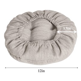 baibu Set of 2 Stool Covers Round, Super Soft Round Bar Stool Cushion Covers Seat Cushion - 2 Cushions Only (Beige,12" (30cm))