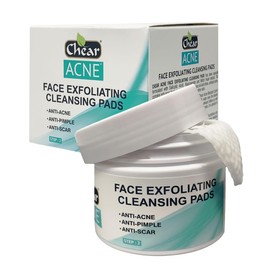 Chear Acne Face Exfoliating Cleansing Pads Wipes (55pc) 100g - with Salicylic Acid Niacinamide Witch Hazel Deep Pores Prevent Breakouts Blemishes Spot Prone Skin, Fights Spot Causing Bacteria