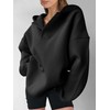 ANRABESS Womens Hoodies Fleece Oversized V Neck Sweatshirts Long Sleeve