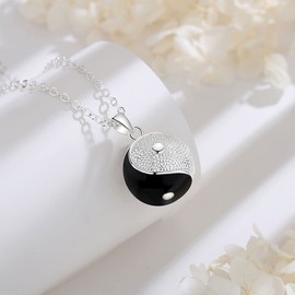 EUDORA Harmony Ball Angel Caller Creative Music Wishing Chime Ball Pendant Yin Yang Necklace for Women Mama Best Jewellry for Ladies Pregnant Woman, 45inch + 30inch