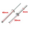 Sourcingmap 30 Pcs 5mm x 40mm Aluminum/Steel Open End Blind
