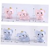 Generic 3sets Miniature Elephant Figurines Adorable Resin Animal Models for
