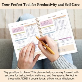ADHD Daily Planner - Productivity Planner & Undated Task Management Organizer for Men & Women - B5 Colorful Flowers
