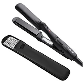 LOVANI Mini Flat Iron, Tourmaline Ceramic Small Hair Straightener, Dual Voltage Travel Hair Iron for Worldwide Use, Portable Mini Straightener with Insulated Bag
