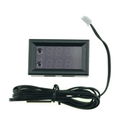 FamilyMall Digital Adjustable Temperature Controller with LED Dual Color DC 12V Thermostat Programmable Regulator Microcomputer -50~110℃