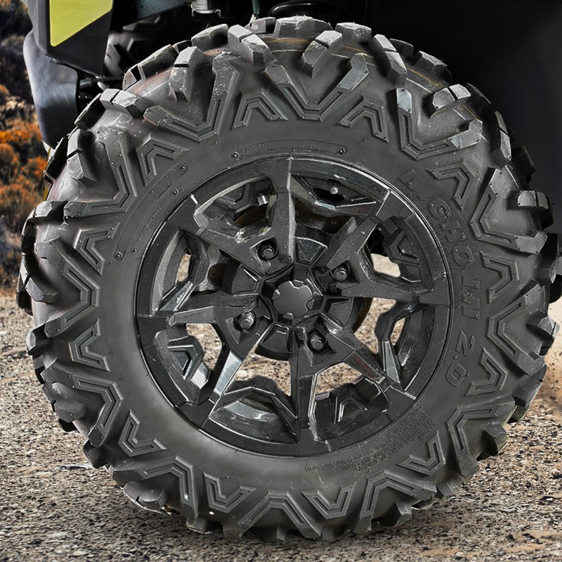 SAUTVS Tire Wheel Hub Caps for Can-Am Defender, Black Dust