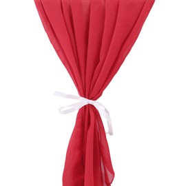 Time to Sparkle 1PC 10FT Chiffon Table Runner Wedding Decor 28x120 inches Gauze Table Runner Rustic Sheer Table Decor for Romantic Bridal Shower Baby Shower Birthday Party Red