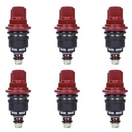 TINJO 6pcs Engine Fuel Injectors Kits Compatible with NISSAN 300ZX JECS 3.0L INFINITI Vehicles, Fit for Set of 6 Fuel Injector with Nozzle Replace OE 16600-10Y00, 1660096E01, 1660053J00