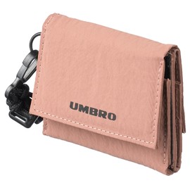 Umbro Men's Women's Trifold Wallet with Neck Strap, Lightweight Nylon, Compact Wallet, Mini Wallet with Coin Purse, PINK