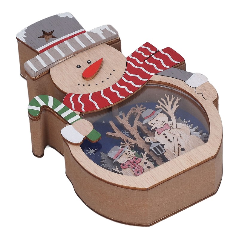 Luminous Christmas Ornament LED Light Emitting Wooden Christmas Decorations Ornaments