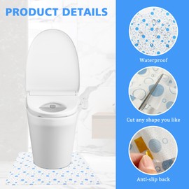 50 Pack Disposable Toilet Mats Toilet Floor Protector from Urine U-Shape Toilet Training Rug Waterproof Non-Slip Bathroom Potty Training Mats Disposable Toilet Commode Mat for Children Adult 24" x 24"