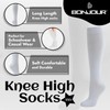 Bonjour Childrens Back to School 6 Pairs Knee High Plain
