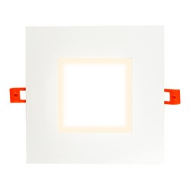 Ultralux 7 inch Modern Ultra-Thin LED Recessed Direct Wire Square Dimmable Downlight with J-Box, 5-Year Warranty, 750 Lumens 3000K, Minimalist White with Mounting Kit and 3-Lever WAGO Connectors
