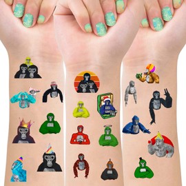 8 Sheets Temporary Tattoos Stickers for Kids Party Supplies for Gorilla Tag Birthday Decorations